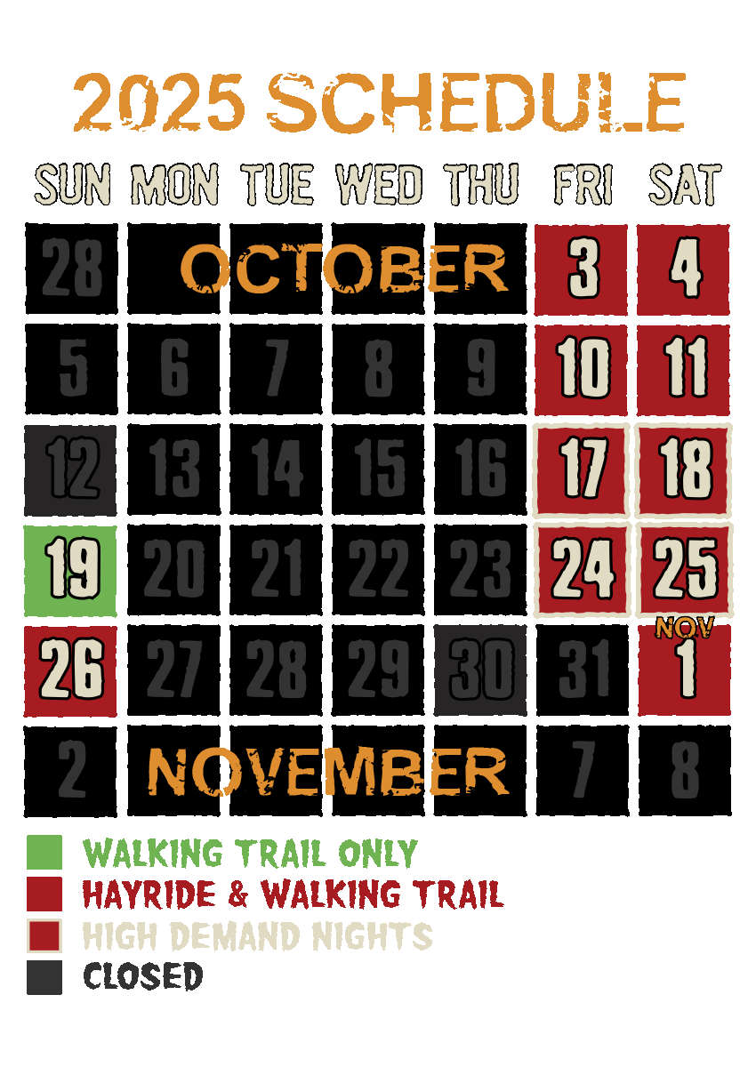 Calendar Schedule of Dates and Times of Operation